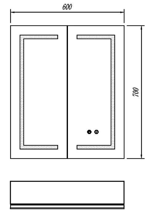 Illuminated Bathroom Mirror Cabinet Single Door Stainless Steel Wall Mounted Medicine Cabinet IP44 - My Store