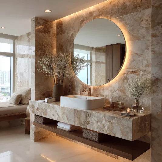 Frameless Rgb Backlight Led Mirror Lights Round Smart Bathroom Salon Mirror With Lights - My Store