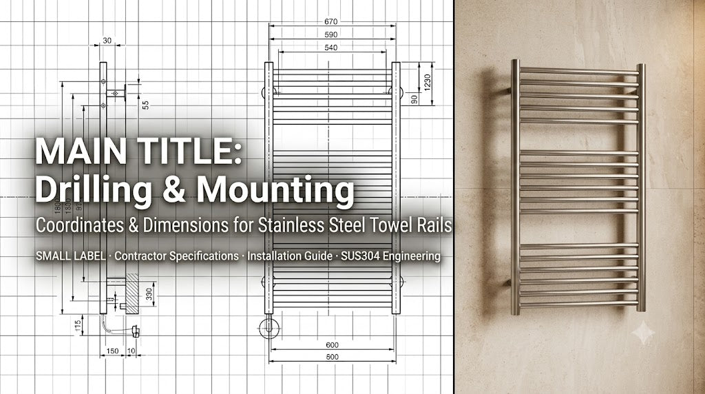 Standard Mounting Dimensions and Drilling Coordinates for Stainless Steel Towel Rails