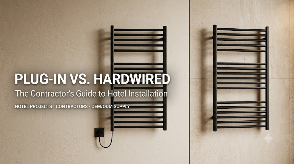 Plug-In vs. Hardwired Heated Towel Racks: The Contractor's Guide to Hotel Installation