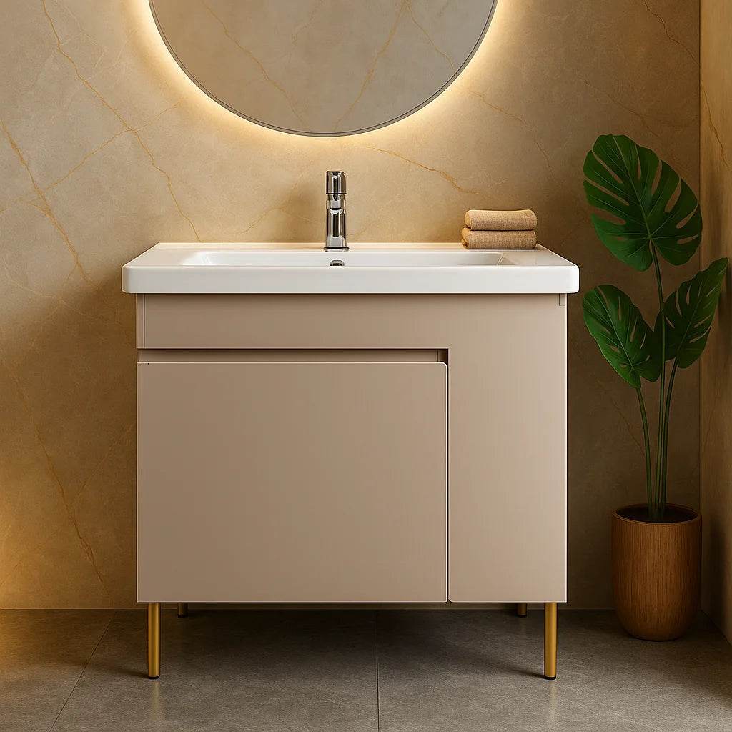 Wholesale Stainless Steel Floor Small Single Free Standing Bathroom Vanity Set - My Store