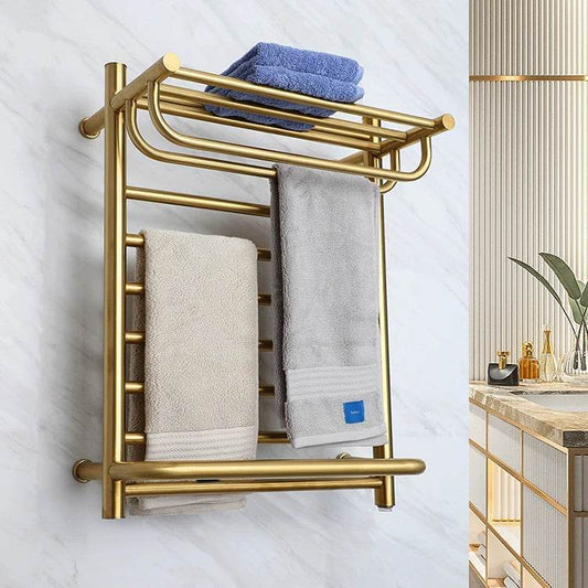 Bathroom Stainless Steel Electric Towel Warmer With Shelf Heated Towel Warmer Electric Heater Style 9047 - My Store