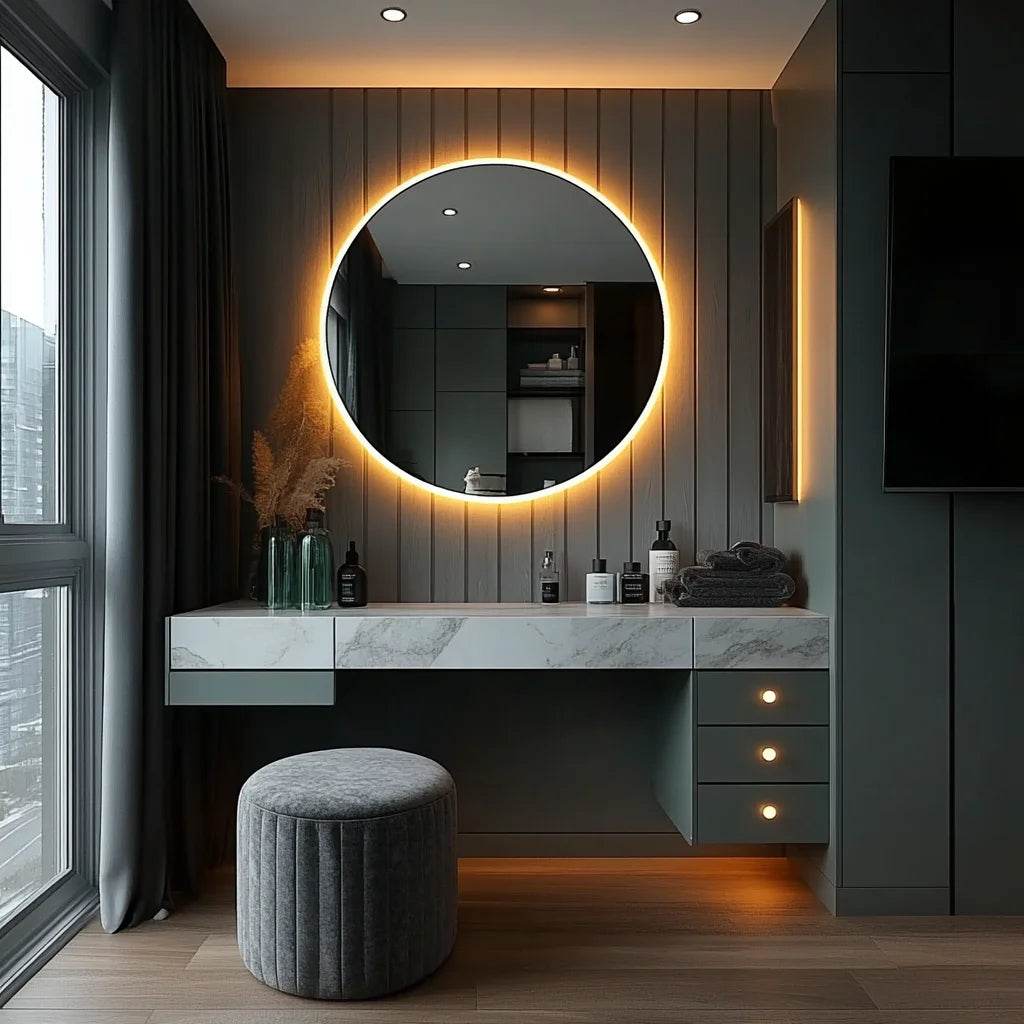 Led Makeup Mirror Barber Salon Led Mirror Light Wall Vanity Table With Led Light Makeup Mirror - My Store