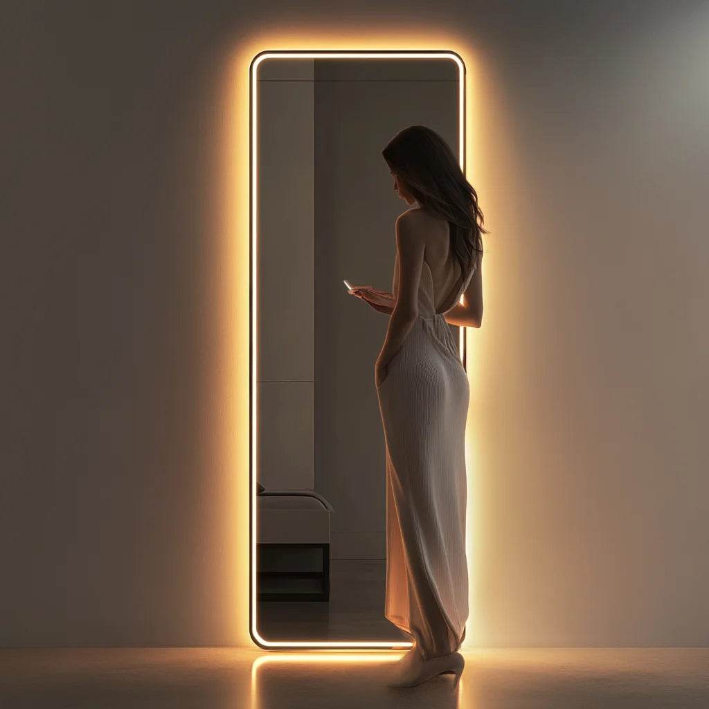 Luxury Custom Led Wall Mounted Bedroom Mirror Rectangle Led Mirror Manufacturer - My Store