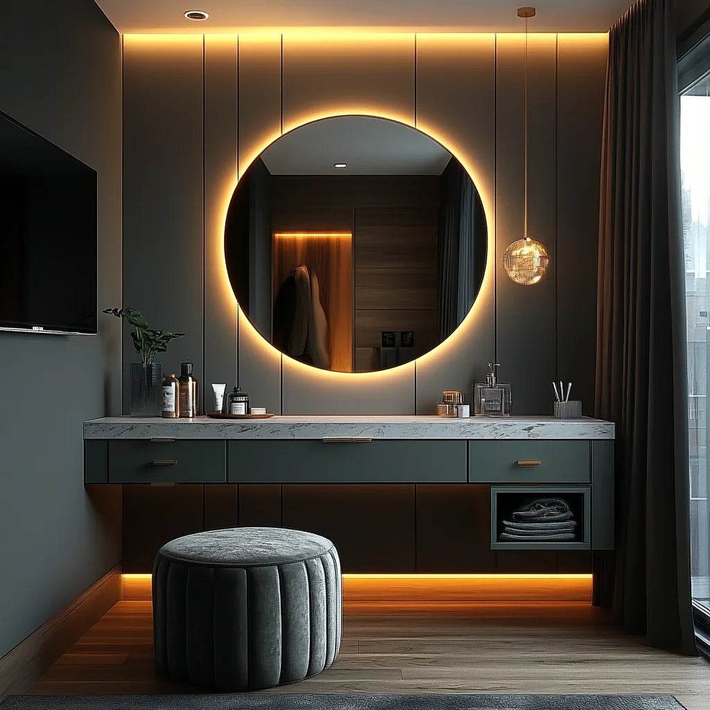 Led Makeup Mirror Barber Salon Led Mirror Light Wall Vanity Table With Led Light Makeup Mirror - My Store