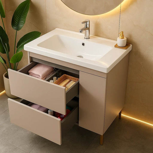 Wholesale Stainless Steel Floor Small Single Free Standing Bathroom Vanity Set - My Store