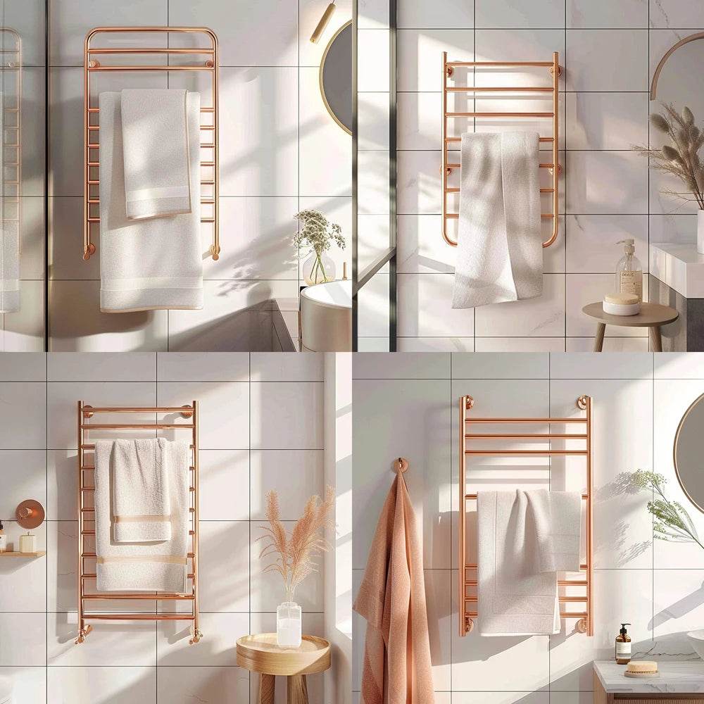 Custom Waterproof Large Hot Machine Salon Shelf Heater Smart Electric Radiator Bathroom Stainless Steel Black Towel Rack Warmer - My Store