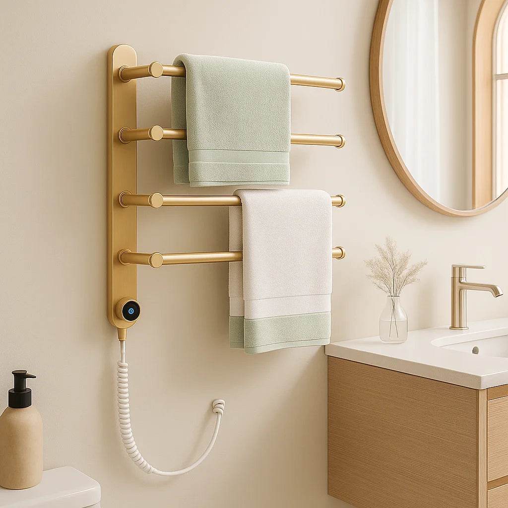 Luxury Bathroom Towel Warmer Heater Electric Spa Wall-Mounted Towel Warmer for Golden Living Room - My Store