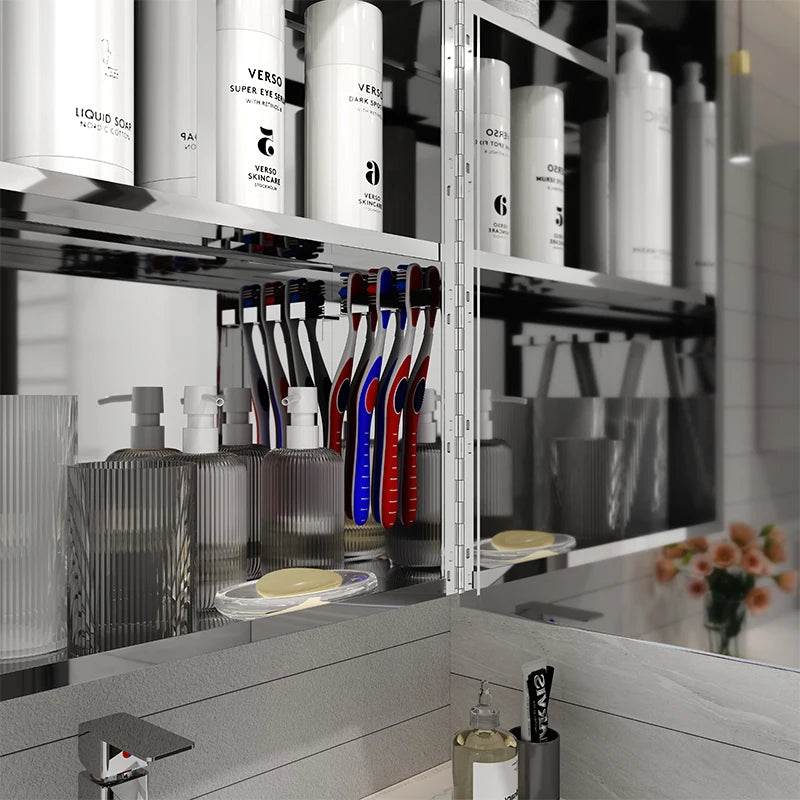 Factory Price Custom Bathroom Storage Mirror Cabinet Modern Vanity Wall Mounted Design Mdf Bathroom Cabinet With Mirror - My Store