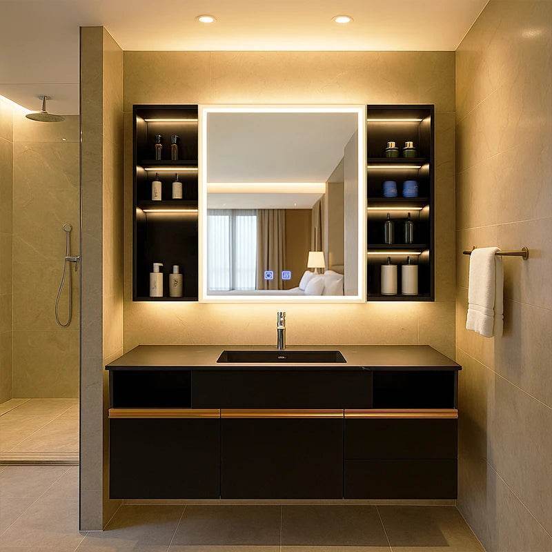 Luxury Modern Nordic Wholesale Commercial Corner Wall Mount Single Sink Mounted Simple Design Bathroom Vanity Cabinet Set - My Store