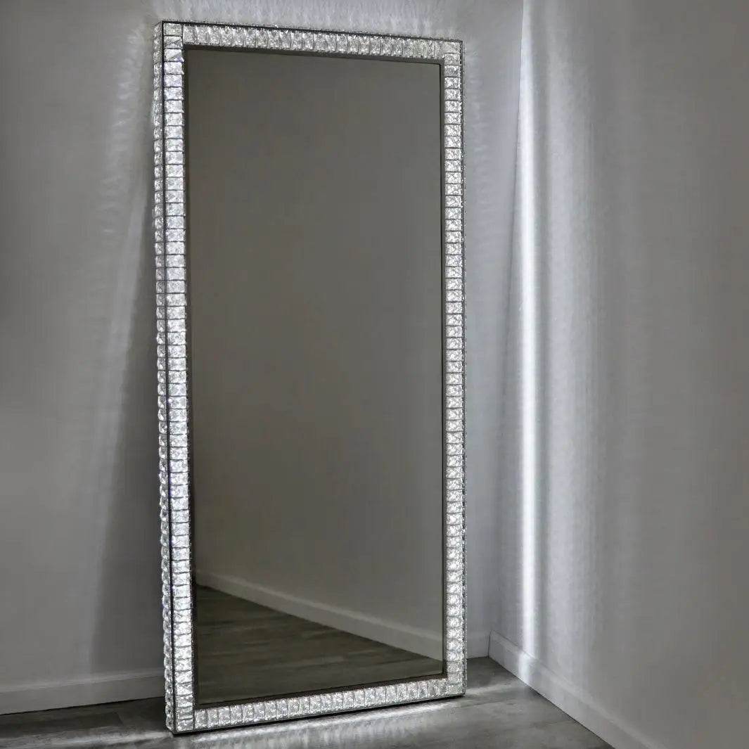 Luxury Stand Dressing Mirror Diamond Led Large Wall Mirrors Wholesale Barbershop Full Length Mirror With Light - My Store