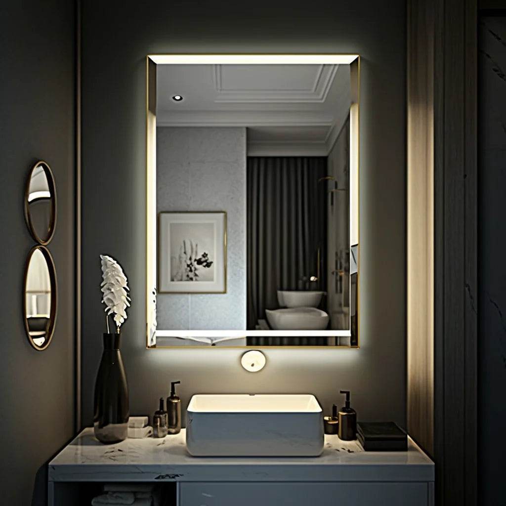 Modern Wall Mounted Full Length Touch Screen Makeup Bath Vanity Smart Mirror With Led Lights for Hotel Home Bathroom - My Store