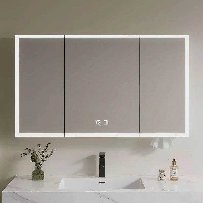 Modern Dressing Mirror Jewelry Cabinet Bathroom Smart Mirror Touchscreen Cabinet Set - My Store