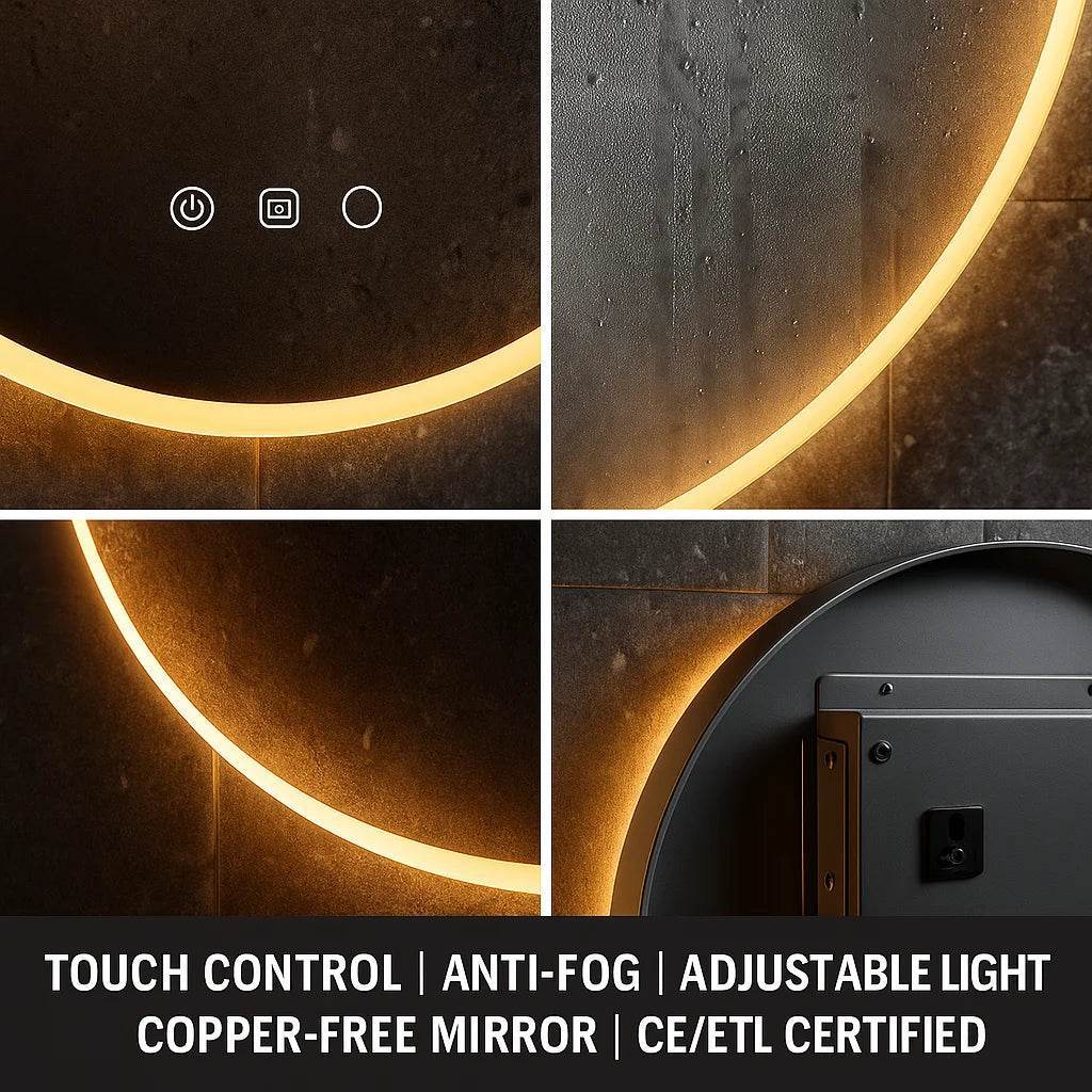 Luxury Round Wall Smart Led Backlit Bathroom Wholesale Smart Mirror With Light Touch Screen - My Store
