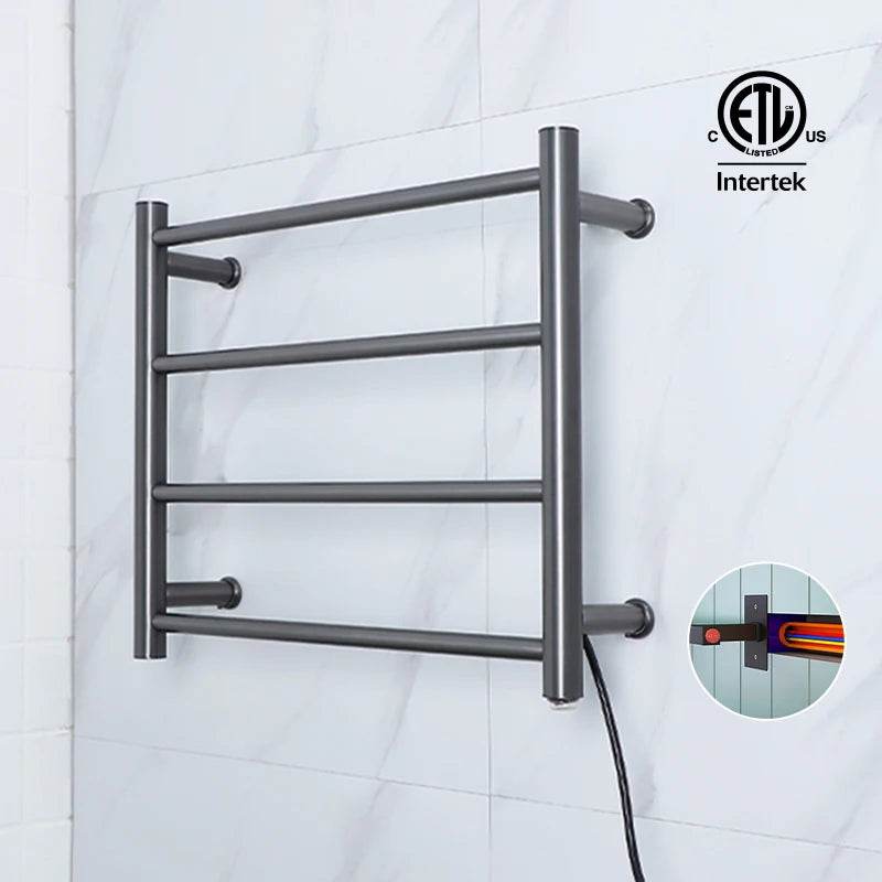 Etl Bathroom Towel Warmer Heated Racks Black Electric Towel Rail 304 Bathroom Stainless Steel Towel Heater - My Store