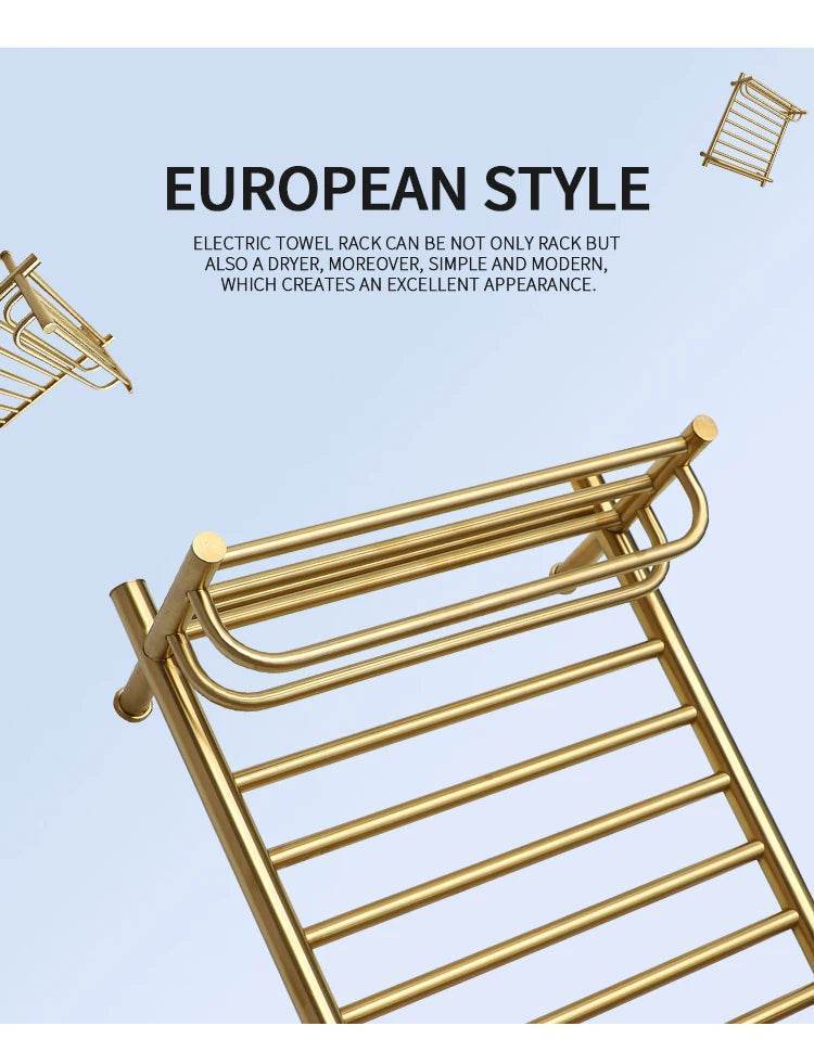 Bathroom Stainless Steel Electric Towel Warmer With Shelf Heated Towel Warmer Electric Heater Style 9047 - My Store