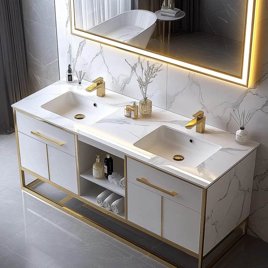 Custom Quality Luxury European Style Bathroom Vanity for Makeup Mirror Metal Frame Bathroom Vanity Mirror - My Store