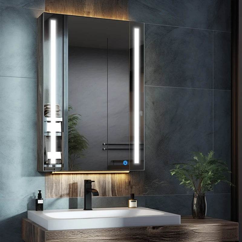 Storage Design Mirror Sink Bathroom Cabinet Jewelry Stainless Steel Bathroom Cabinet With Mirror Basin - My Store