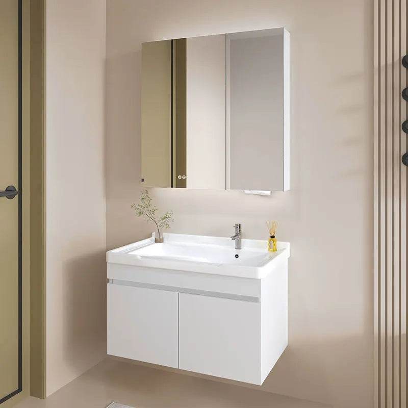 Modern Stainless Steel Single Small Bathroom Vanity Cabinet With Sink - My Store