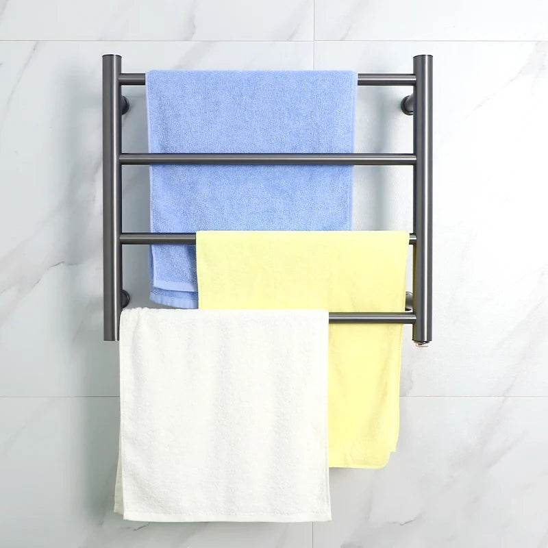 Etl Bathroom Towel Warmer Heated Racks Black Electric Towel Rail 304 Bathroom Stainless Steel Towel Heater - My Store