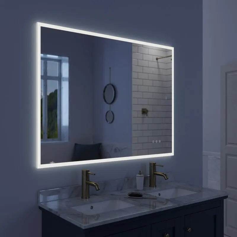 Modern Wall Mounted Full Length Touch Screen Makeup Bath Vanity Smart Mirror With Led Lights for Hotel Home Bathroom - My Store