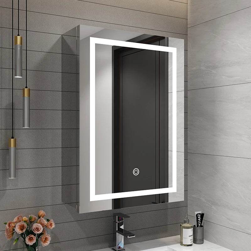 Factory Price Custom Bathroom Storage Mirror Cabinet Modern Vanity Wall Mounted Design Mdf Bathroom Cabinet With Mirror - My Store