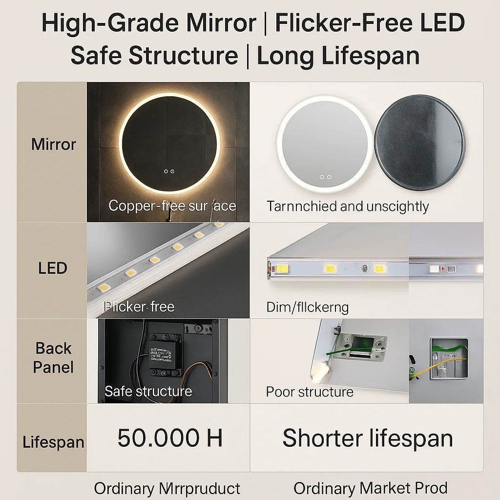 Luxury Round Wall Smart Led Backlit Bathroom Wholesale Smart Mirror With Light Touch Screen - My Store