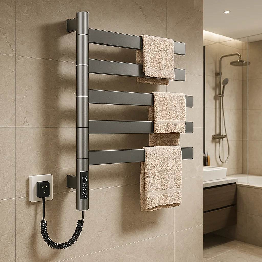 Professional Rack Electric Towel Heater Radiator Modern Steel Wet Towel Warmer for Hotel Bathrooms Hot Bathroom Electric - My Store