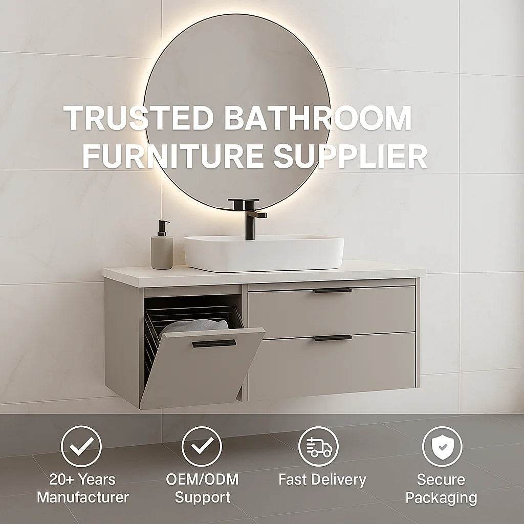 Luxury Stainless Steel Sink Wall Mounted Mirrored Cabinet Single Sink Bathroom Vanity Cabinet Set With Counter Top - My Store