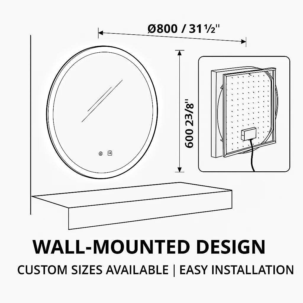 Luxury Round Wall Smart Led Backlit Bathroom Wholesale Smart Mirror With Light Touch Screen - My Store