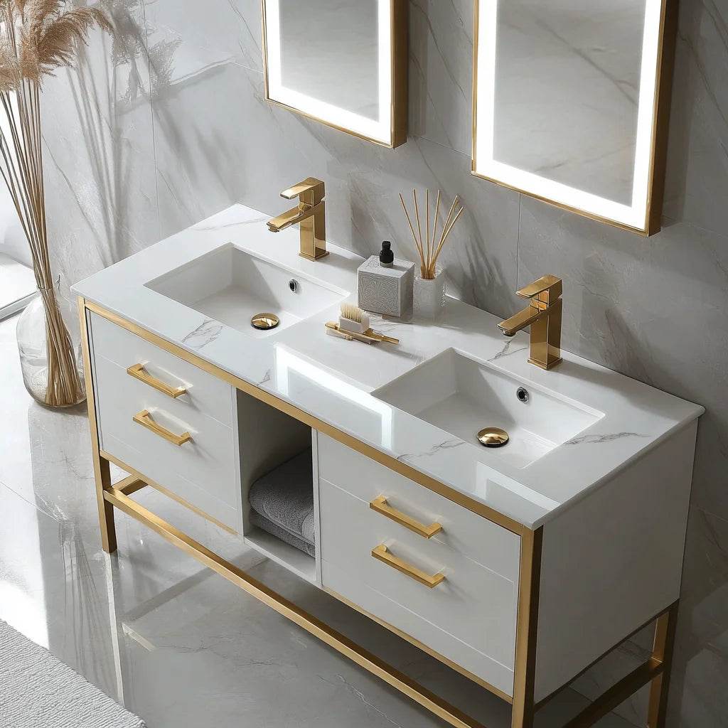 Custom Quality Luxury European Style Bathroom Vanity for Makeup Mirror Metal Frame Bathroom Vanity Mirror - My Store