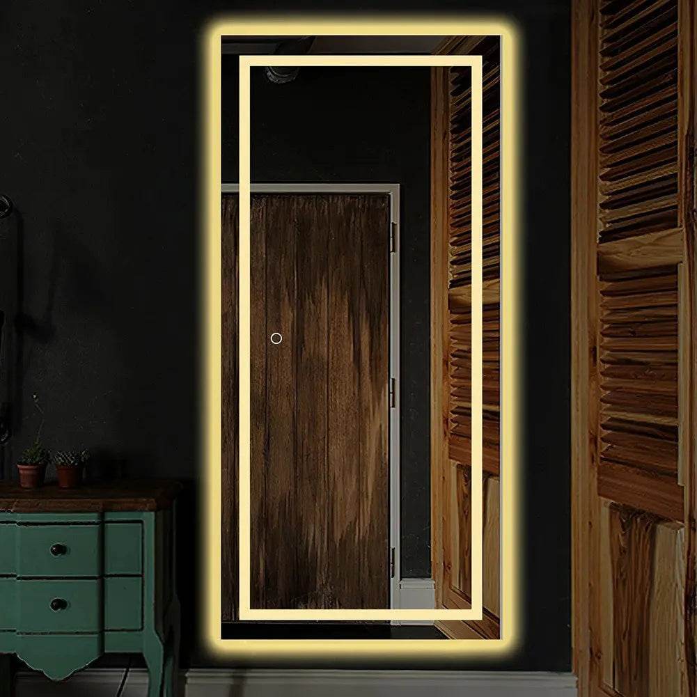 Modern Wall Mounted Full Length Touch Screen Makeup Bath Vanity Smart Mirror With Led Lights for Hotel Home Bathroom - My Store