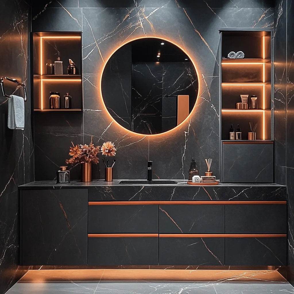 Custom Quality Luxury European Style Bathroom Vanity for Makeup Mirror Metal Frame Bathroom Vanity Mirror - My Store