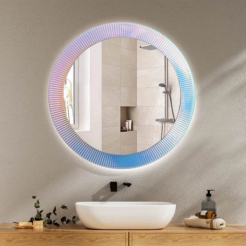 Round Led Makeup Smart Mirror Bathroom With Led Light Touch Screen Led Bath Smart Mirror for Bathroom - My Store