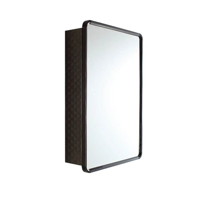 Modern Black Stainless Steel Mirrored Door Medicine Cabinet Bathroom Cabinet - My Store