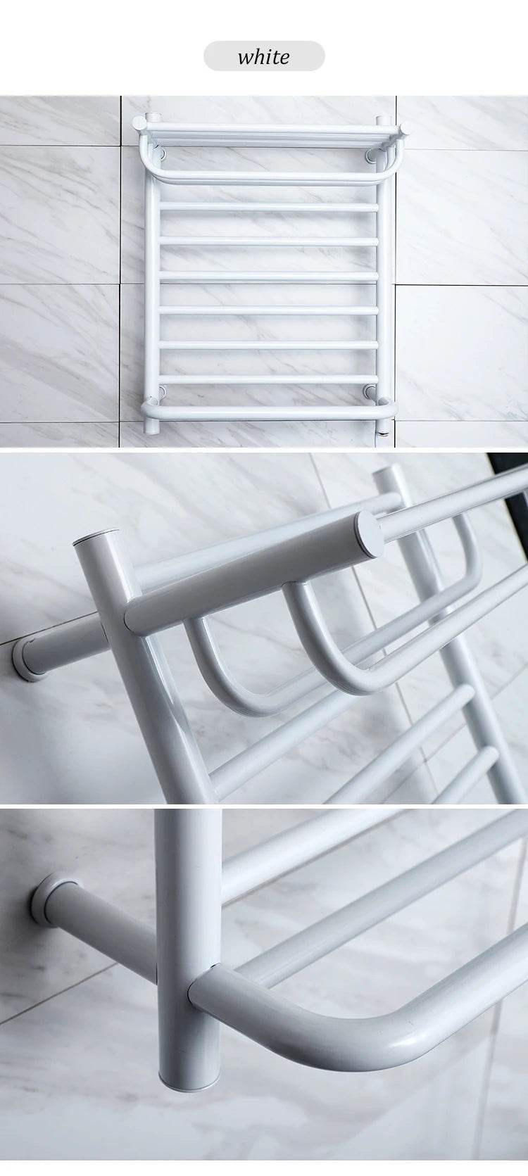 Bathroom Stainless Steel Electric Towel Warmer With Shelf Heated Towel Warmer Electric Heater Style 9047 - My Store