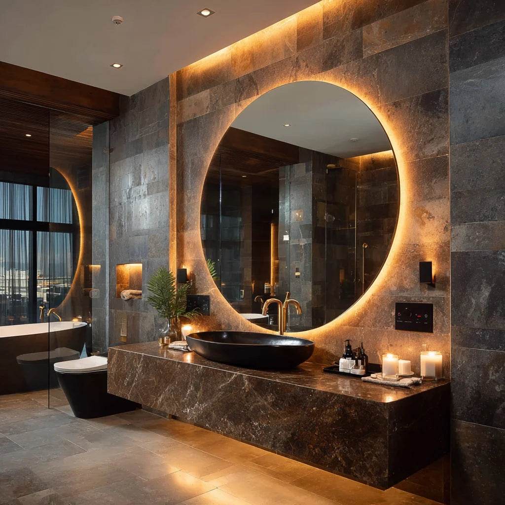 Luxury Round Wall Smart Led Backlit Bathroom Wholesale Smart Mirror With Light Touch Screen - My Store