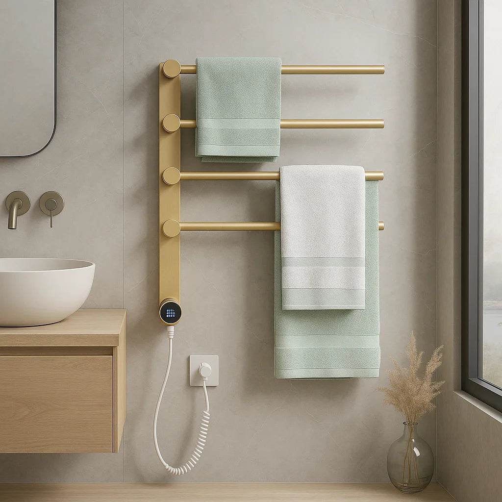 Luxury Bathroom Towel Warmer Heater Electric Spa Wall-Mounted Towel Warmer for Golden Living Room - My Store