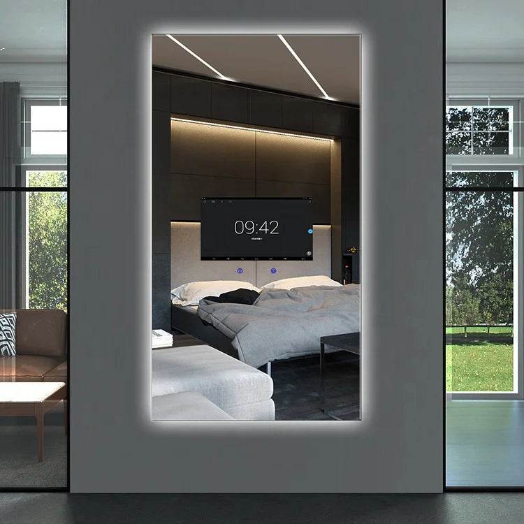 Full Body Mirror With Lights Touch Control Wall Mounted LED Long Length Mirror Backlit Light Vertical for Bathroom - My Store