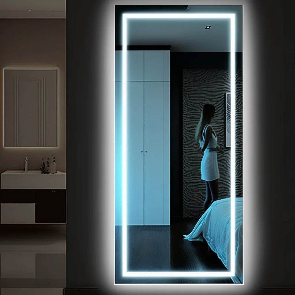Modern Wall Mounted Full Length Touch Screen Makeup Bath Vanity Smart Mirror With Led Lights for Hotel Home Bathroom - My Store