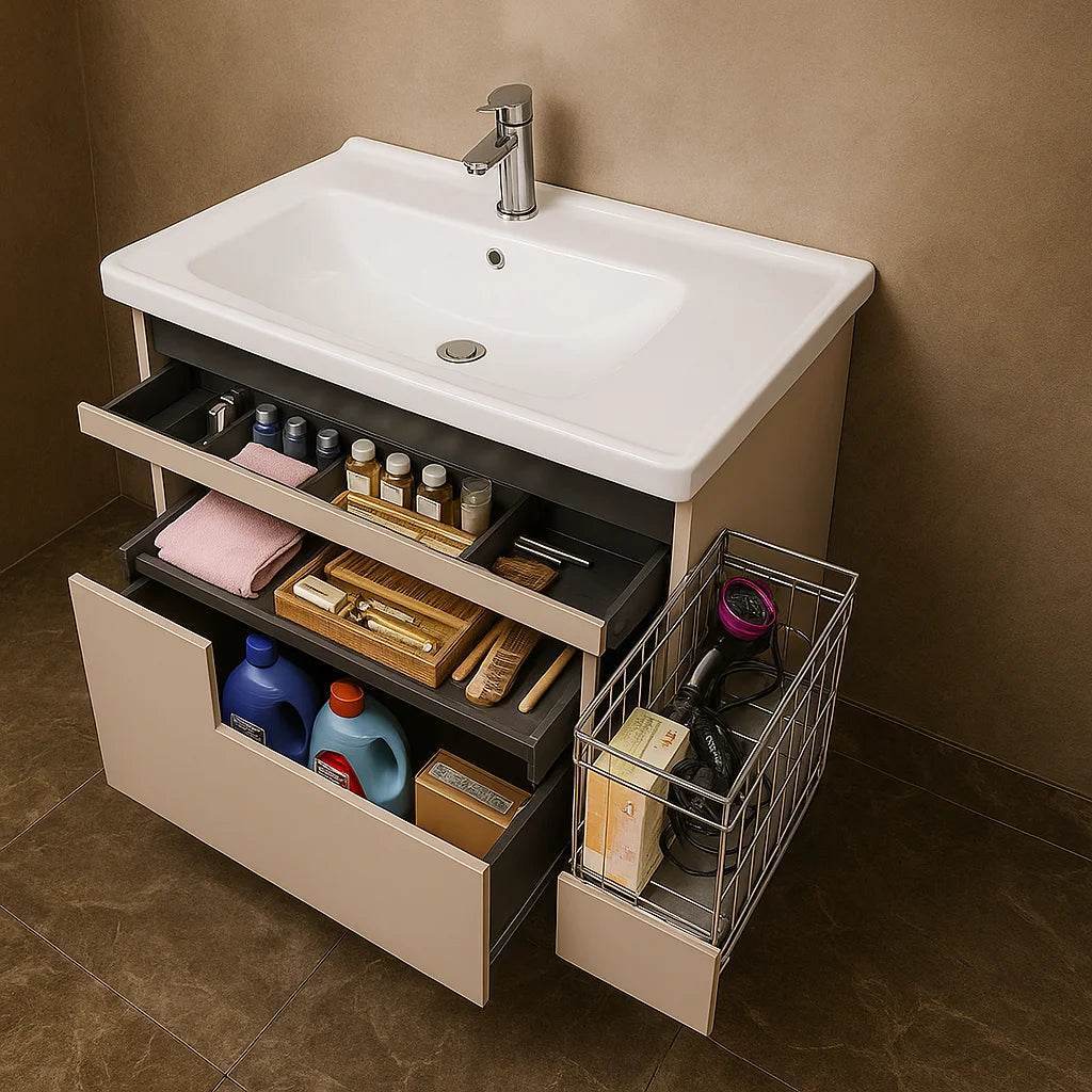 Wholesale Stainless Steel Floor Small Single Free Standing Bathroom Vanity Set - My Store