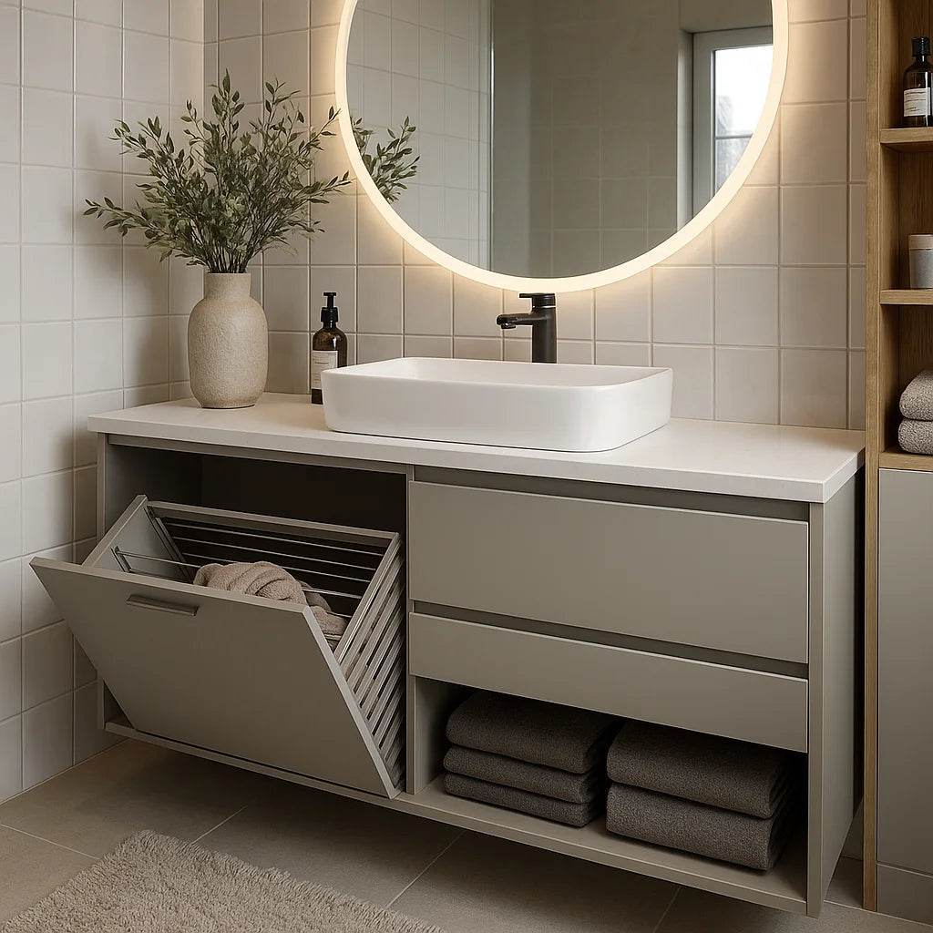 Luxury Stainless Steel Sink Wall Mounted Mirrored Cabinet Single Sink Bathroom Vanity Cabinet Set With Counter Top - My Store