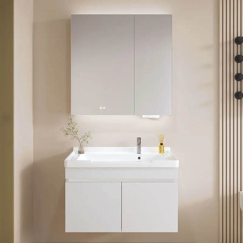 Modern Stainless Steel Single Small Bathroom Vanity Cabinet With Sink - My Store