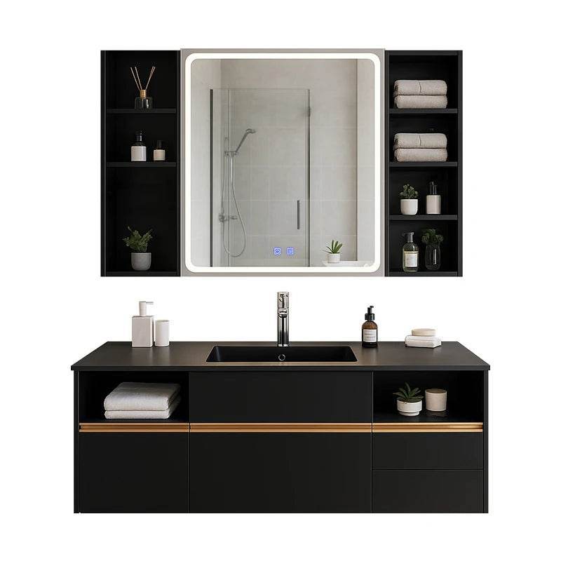 Luxury Modern Nordic Wholesale Commercial Corner Wall Mount Single Sink Mounted Simple Design Bathroom Vanity Cabinet Set - My Store
