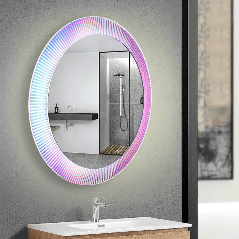 Round Led Makeup Smart Mirror Bathroom With Led Light Touch Screen Led Bath Smart Mirror for Bathroom - My Store