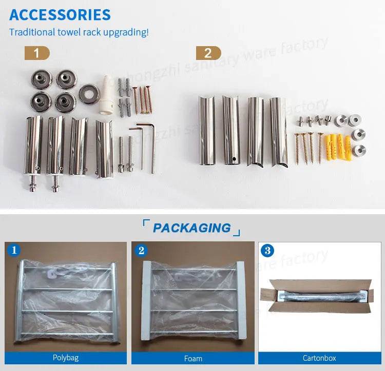 Golden Luxury Stainless Steel Towel Racks Electric Heated Towel Rails Towel Warmer Radiators - My Store