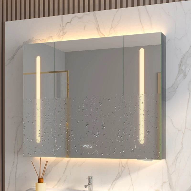 Led Stainless Steel Medicine Smart Bathroom Mirror Cabinet Waterproof With Smart Mirror Cabinet - My Store