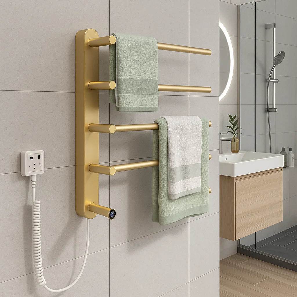 Luxury Bathroom Towel Warmer Heater Electric Spa Wall-Mounted Towel Warmer for Golden Living Room - My Store