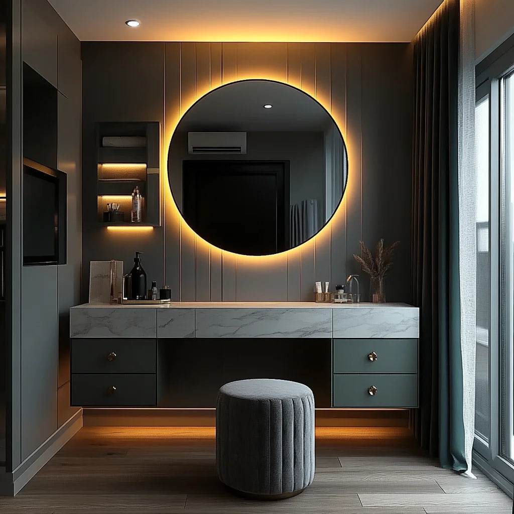 Led Makeup Mirror Barber Salon Led Mirror Light Wall Vanity Table With Led Light Makeup Mirror - My Store