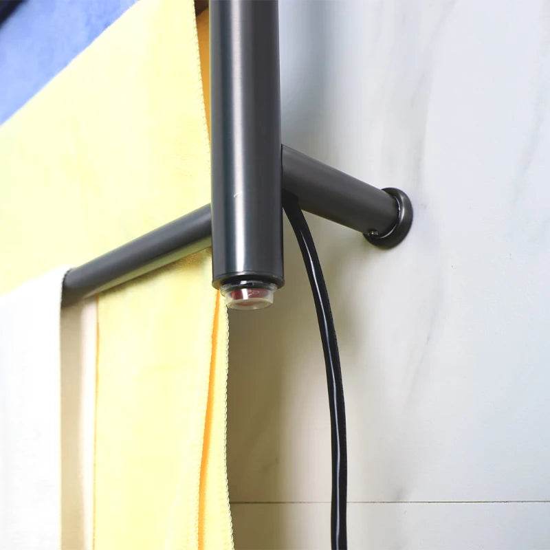 Etl Bathroom Towel Warmer Heated Racks Black Electric Towel Rail 304 Bathroom Stainless Steel Towel Heater - My Store